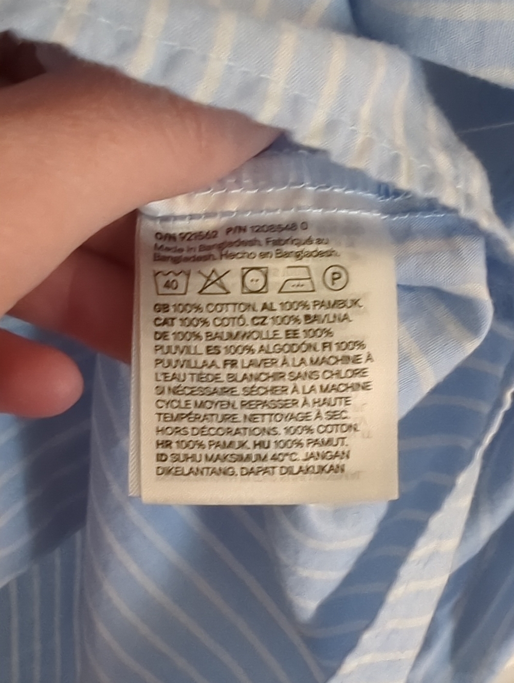 H&M Collared Blouse, Blue and White Stripes - Picture 8 of 8